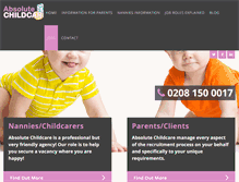 Tablet Screenshot of absolutechildcare.co.uk